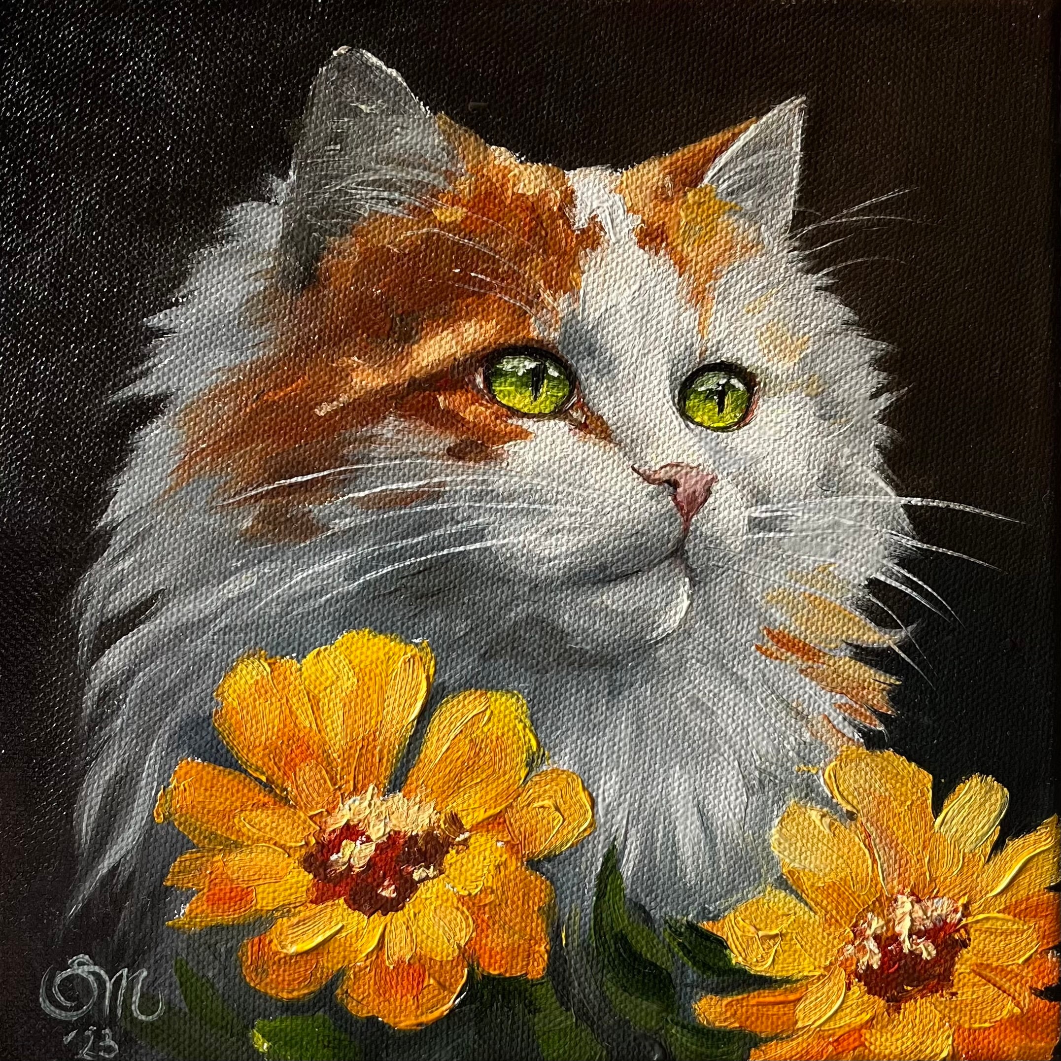 Custom Pet Portrait Oil Painting from Photo